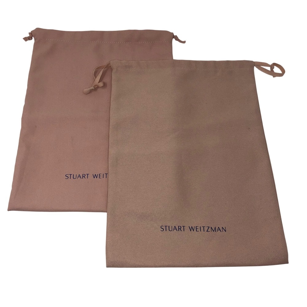Stuart Weitzman Dust Bags Pink Set of 2 Drawstring Logo Storage
